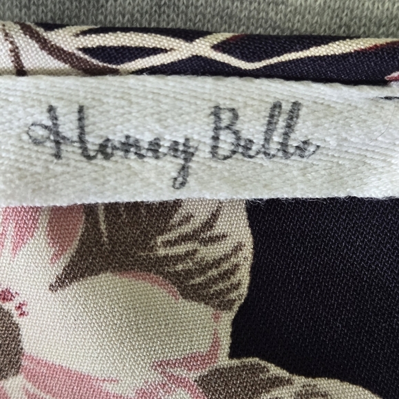 Honey Belle Womens Medium Floral Blue Wrap Dress - Picture 8 of 16